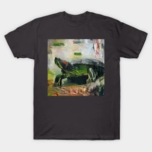 Cute turtle painting (sea turtle, ocean, sea and beach) T-Shirt